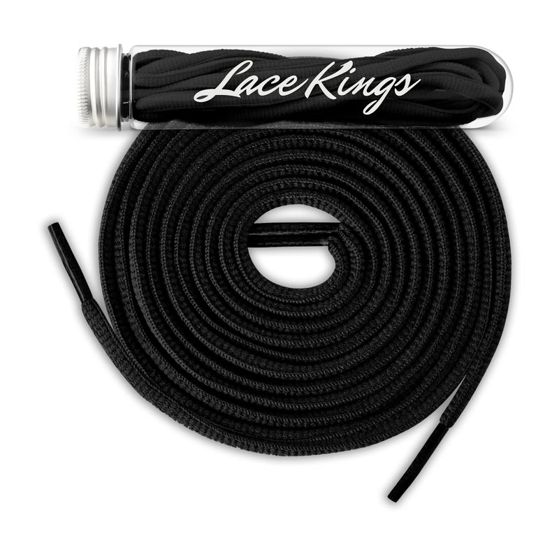 Lace Kings Oval Shoelaces (Black - 54in) - Image 1